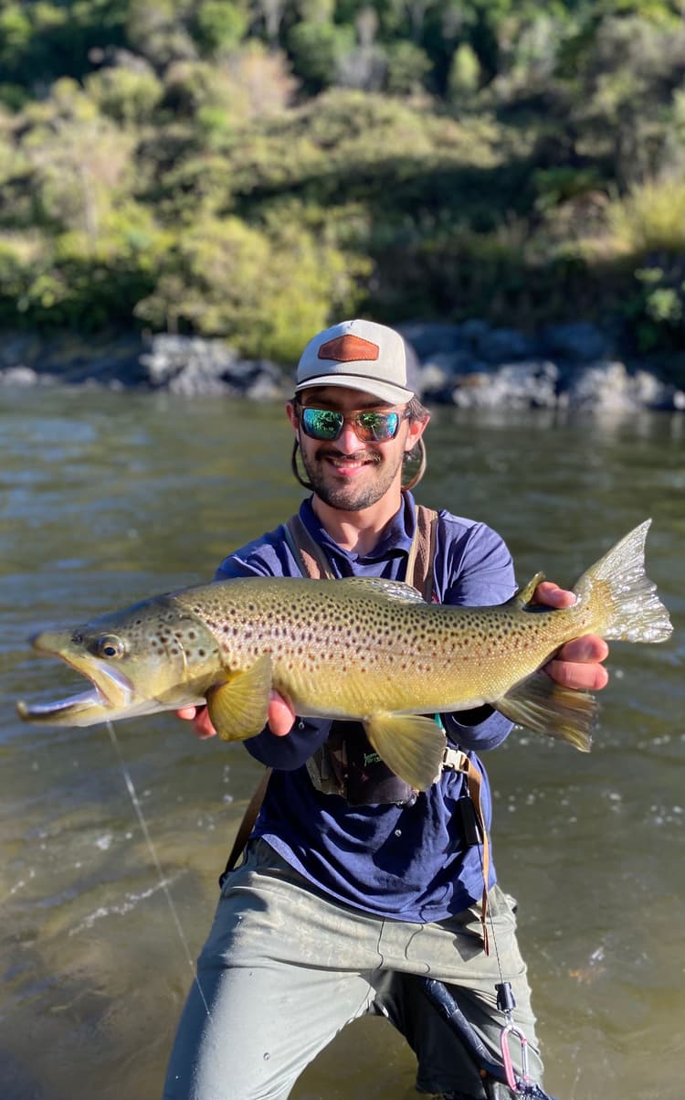 Massive brown trout caught on the Tuki Tuki river by Noah Shapiro from Mohaka River Farm
