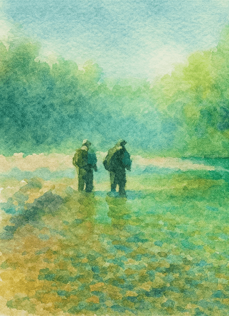 Mohaka river fly fishing watercolour